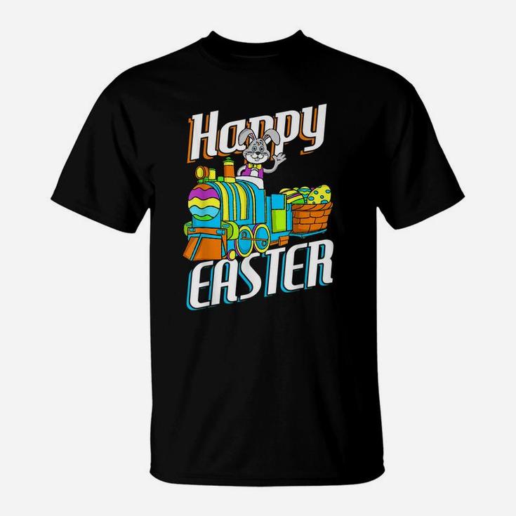 Happy Easter Rabbit Bunny Egg Hunting Train Basket Gift T-Shirt