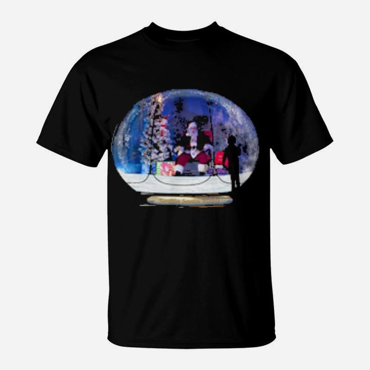 Happy Holidays From Seattle Santa In His Snow Globe T-Shirt