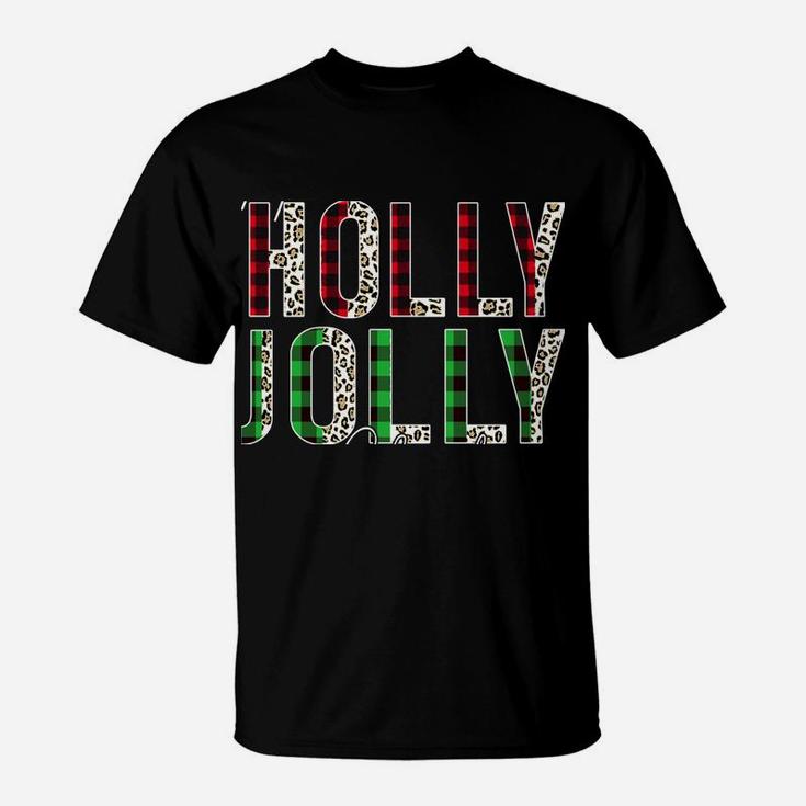 Have A Holly Xmas Jolly Christmas Red Buffalo Plaid Sweatshirt T-Shirt