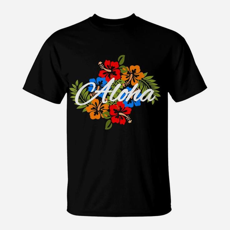 Hawaii Aloha T Shirt Hawaiian Hibiscus Flowers T-Shirt