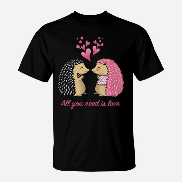 Hedgehogs Kissing Valentine's Day For Her T-Shirt