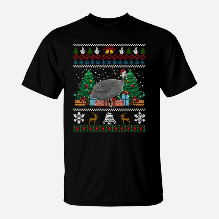Hens Guinea Fowl Bird Santa Poultry Farmer Xmas Tree Sweatshirt T-Shirt