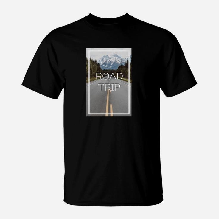 Herren Road Trip T-Shirt mit Berglandschaft, Abenteuer Tee