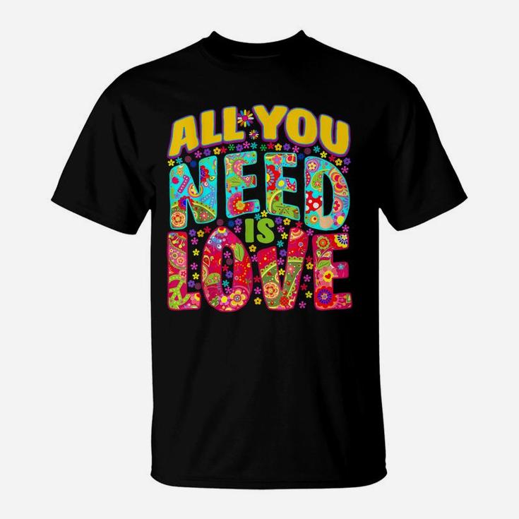 Hippie Flower Power  Peace & Love Retro 60S 70S Tee T-Shirt