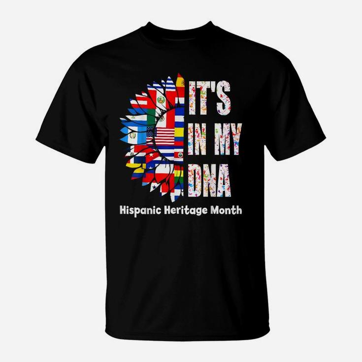 Hispanic Heritage Month Flower It's In My DNA T-Shirt