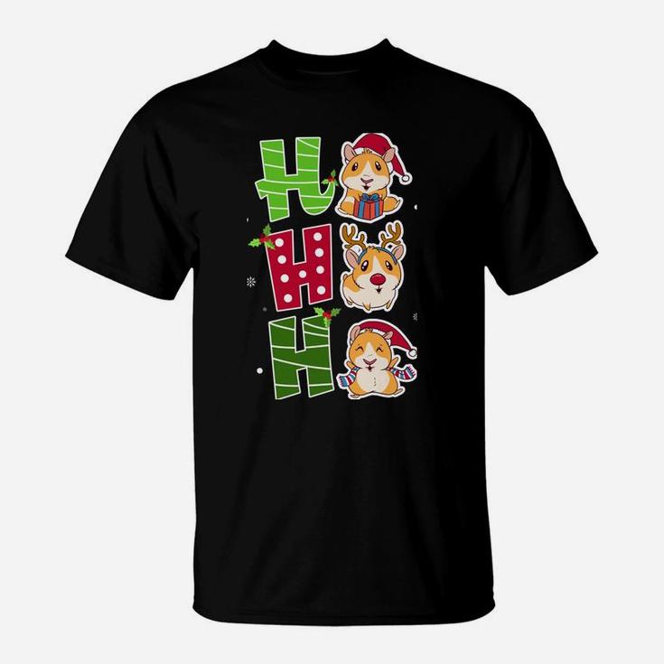 Ho Ho Ho Funny Guinea Pig Christmas Xmas Cute Santa Gift T-Shirt