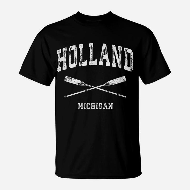 Holland Michigan Vintage Nautical Crossed Oars T-Shirt