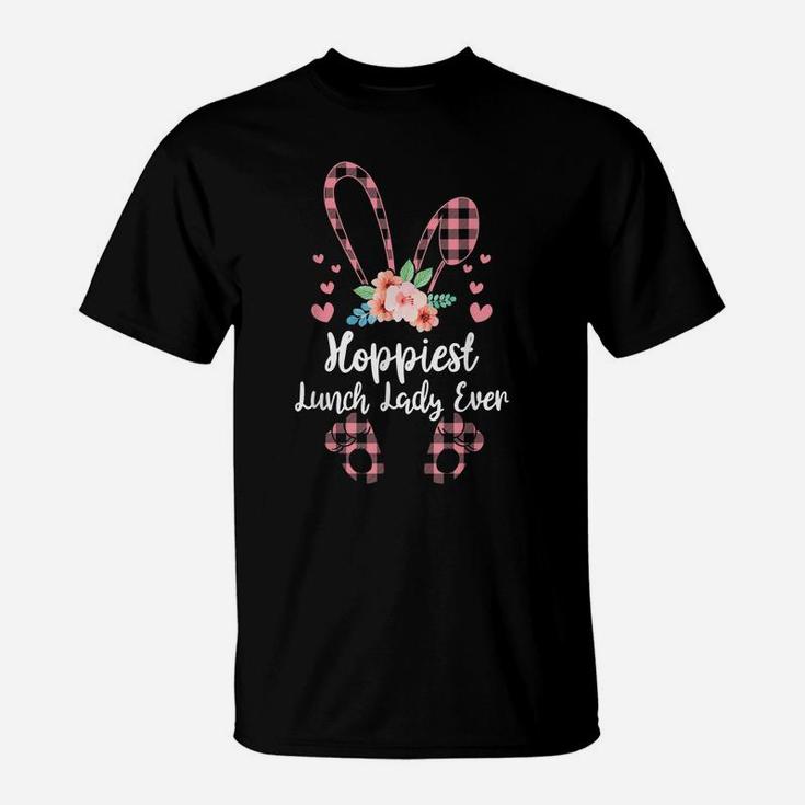 Hoppiest Lunch Lady Ever Women Easter Day Bunny T-Shirt