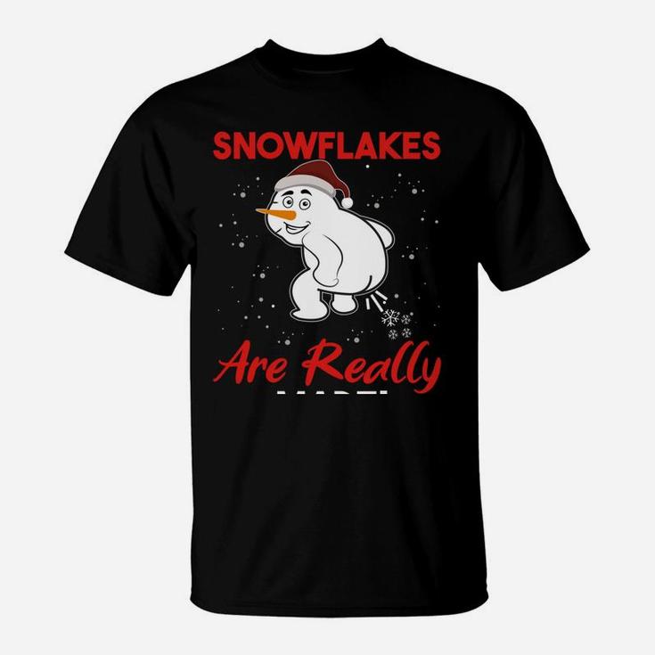 How Snowflakes Are Really Made Funny Snowman Christmas Gift T-Shirt