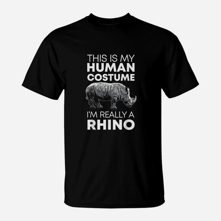 Human Costume Rhino Vintage Rhinoceros Love T-Shirt