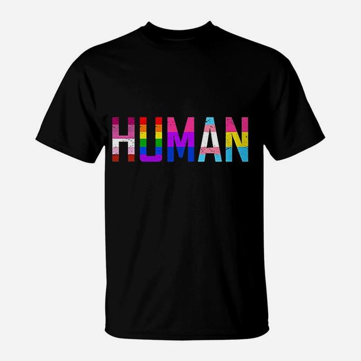 Human Flag Lgbt Gay Pride Month Pullover T-Shirt