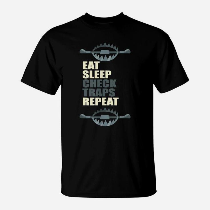 Hunting, Eat, Sleep, Trapper, Repeat, Check, Traps, Nature T-Shirt