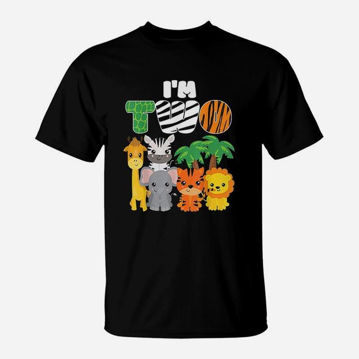 I Am Two Zoo 2Nd Birthday Jungle Animal T-Shirt