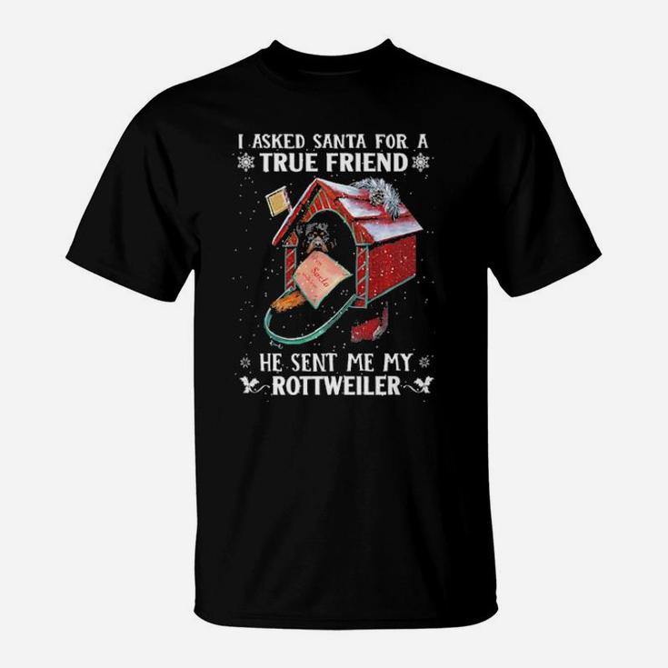 I Asked Santa For A Friend He Sent Me My Rottweiler T-Shirt