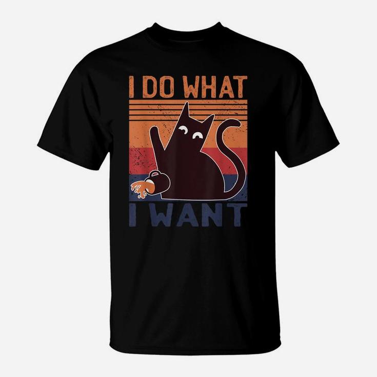 I Do What I Want Vintage Cat Lovers T-Shirt
