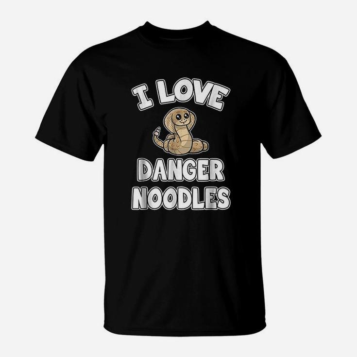 I Love Danger Noodles  Cute Snake T-Shirt