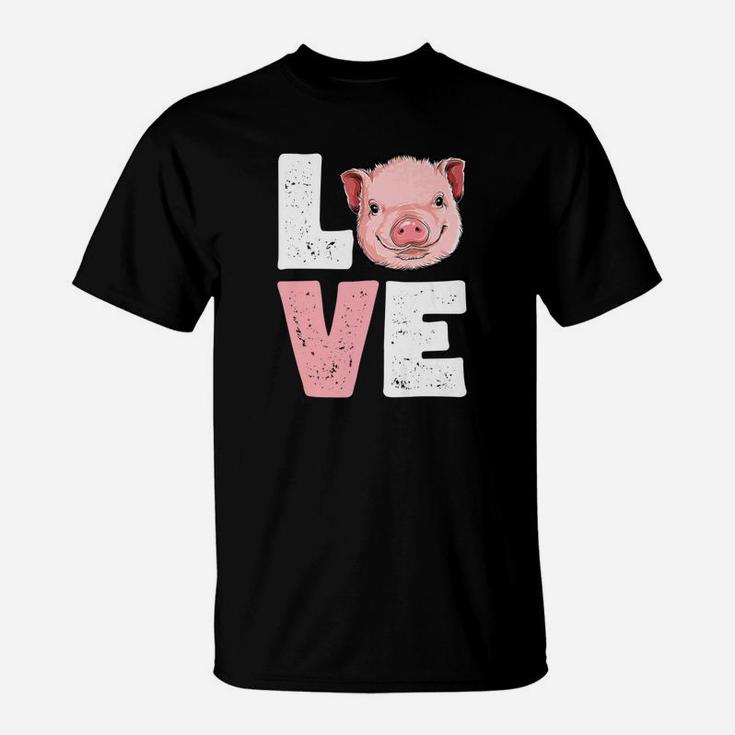 I Love Pigs Pig Lovers Farming Farmer Girls Gifts T-Shirt