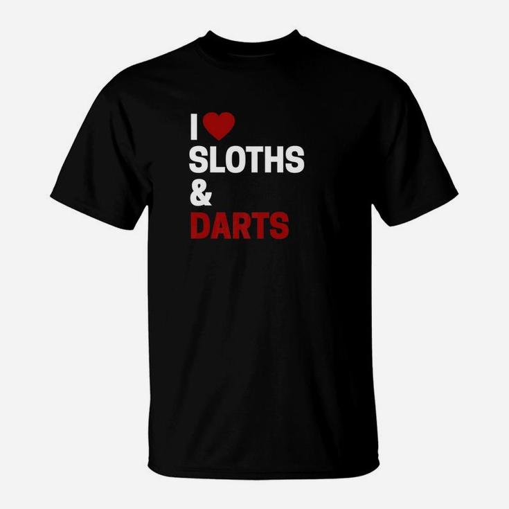 I Love Sloths Darts Funny Darts T-Shirt