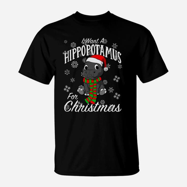 I Want A Hippopotamus For Christmas Sweatshirt | Xmas Hippo T-Shirt
