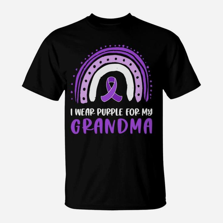 I Wear Purple For My Grandma  Alzheimer's Awareness Ribbon T-Shirt