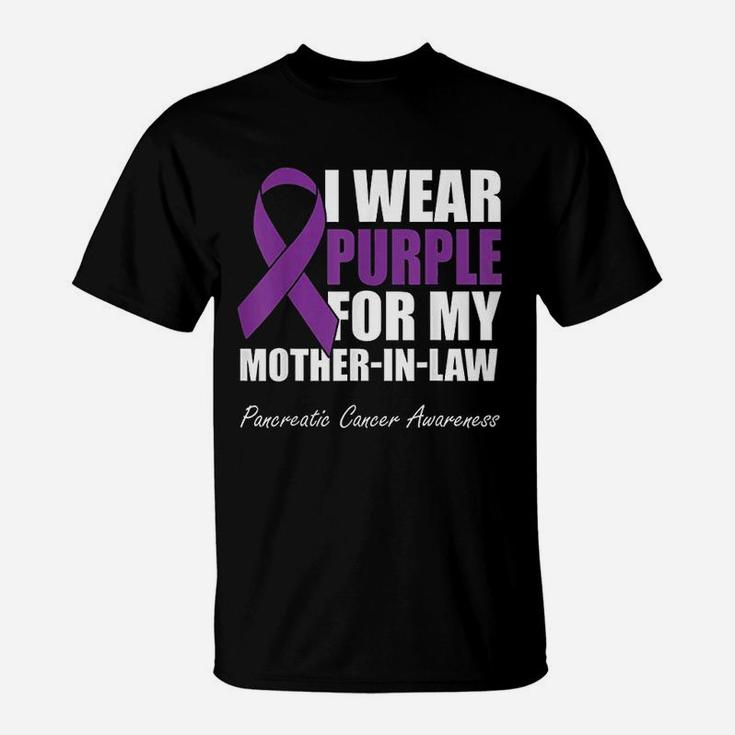 I Wear Purple For My Mother In Law Pancreatic T-Shirt