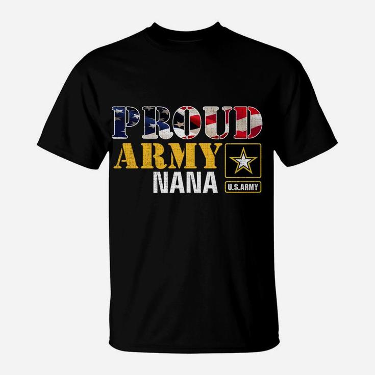 I'm A Proud Army Nana American Flag Military Gift Veteran T-Shirt