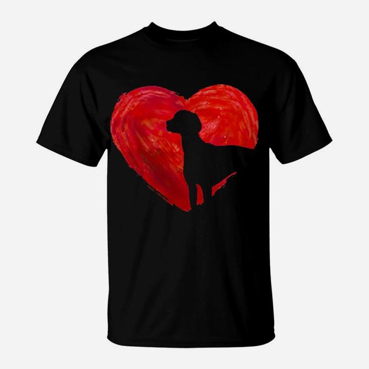 In My Heart Valentine's Day Silhouette Vizsla T-Shirt