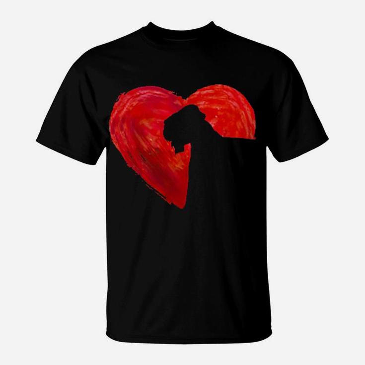 In My Heart Valentine's Day Silhouette Wheaten Terrier T-Shirt