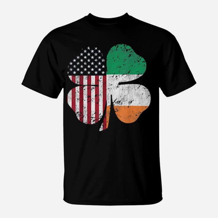 Irish American Shamrock Flag Grunge Weathered St   Patrick's T-Shirt