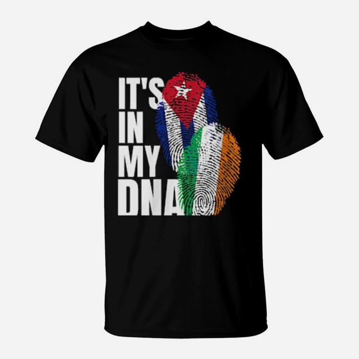 Irish And Cuban Mix Dna Flag Heritage T-Shirt