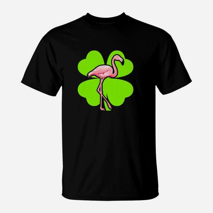 Irish Shamrock Leprechaun Flamingo St  Patrick's Day T-Shirt
