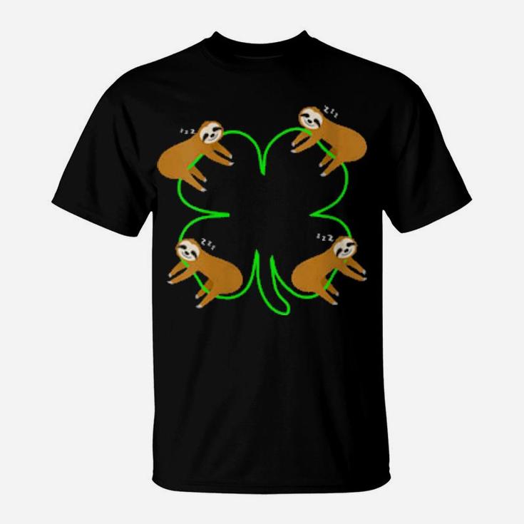 Irish Shamrock Leprechaun Sloth St Patricks Day T-Shirt