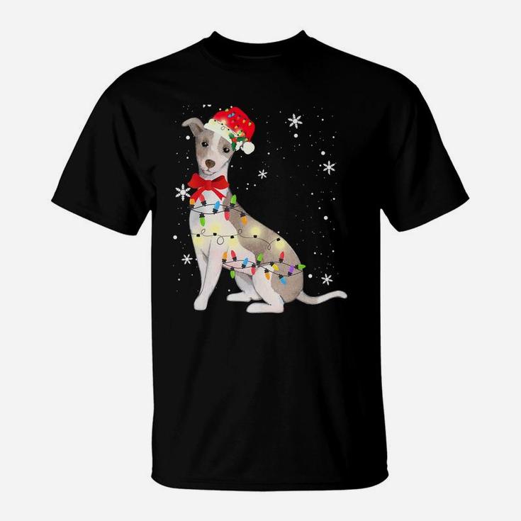 Italian Greyhound Dog Christmas Light Xmas Mom Dad Gifts T-Shirt