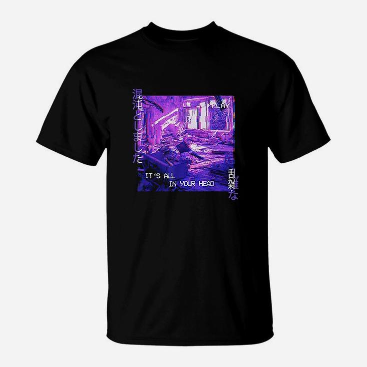 Its All In Your Head Sad 90S Glitch Aesthetic T-Shirt