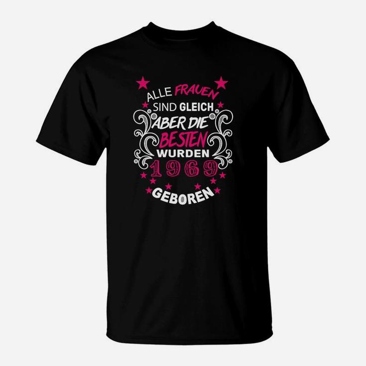 Jahrgang 1965 Geburtstags-T-Shirt für Frauen, Retro-Stil in Schwarz