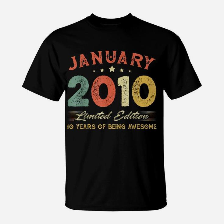 January 2010 10 Years Old Vintage 10Th Birthday Gifts T-Shirt