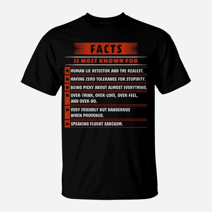 January Girl Facts Funny Most Known For Human Lie Detector T-Shirt