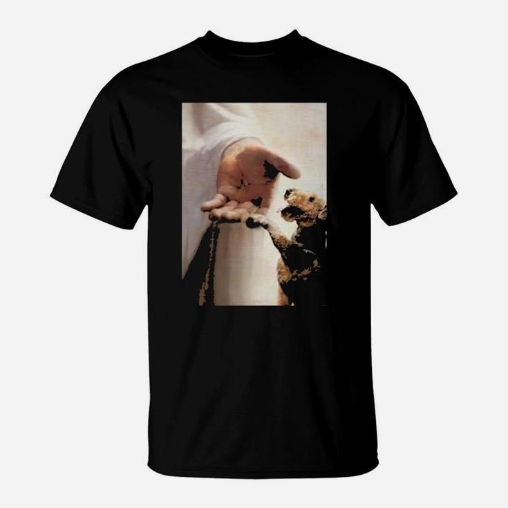 Jesus God Airedale Terrier Take My Hand T-Shirt