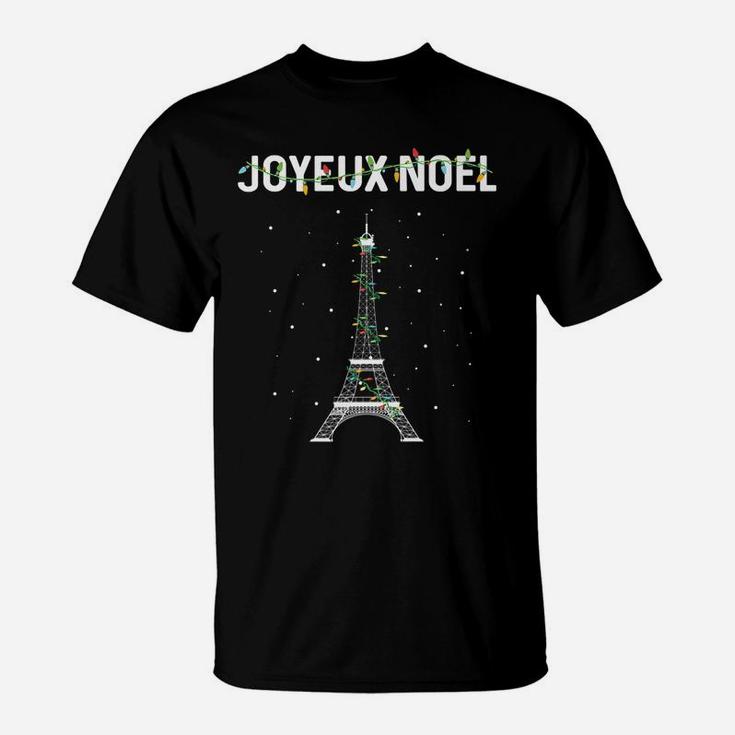 Joyeux Noel French Paris Eiffel Tower Christmas T-Shirt
