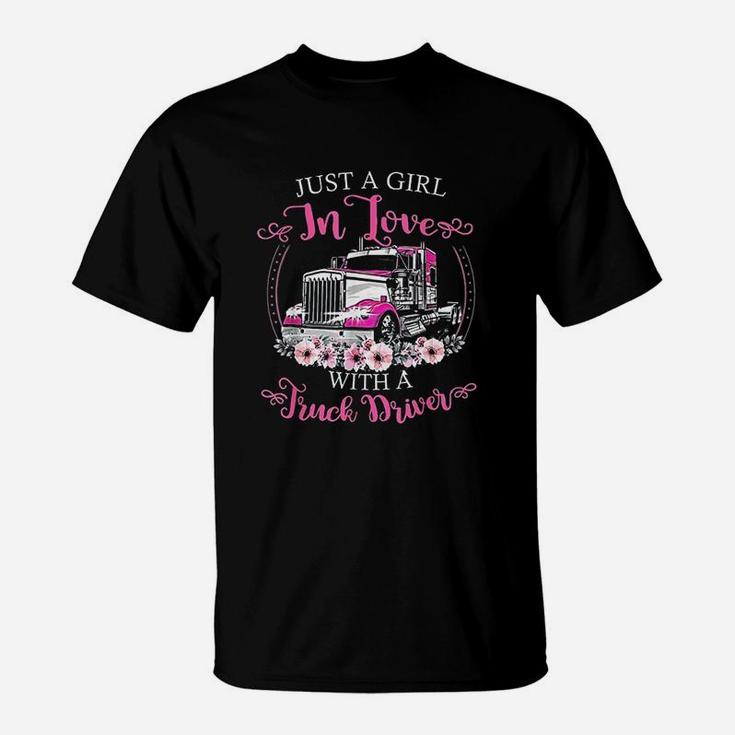 Just A Girl In Love With A Truck Driver Valentine T-Shirt