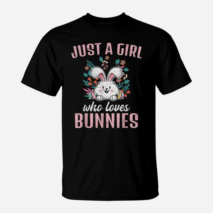 Just A Girl Who Loves Bunnies Easter Day Chocolate Egg Bunny T-Shirt
