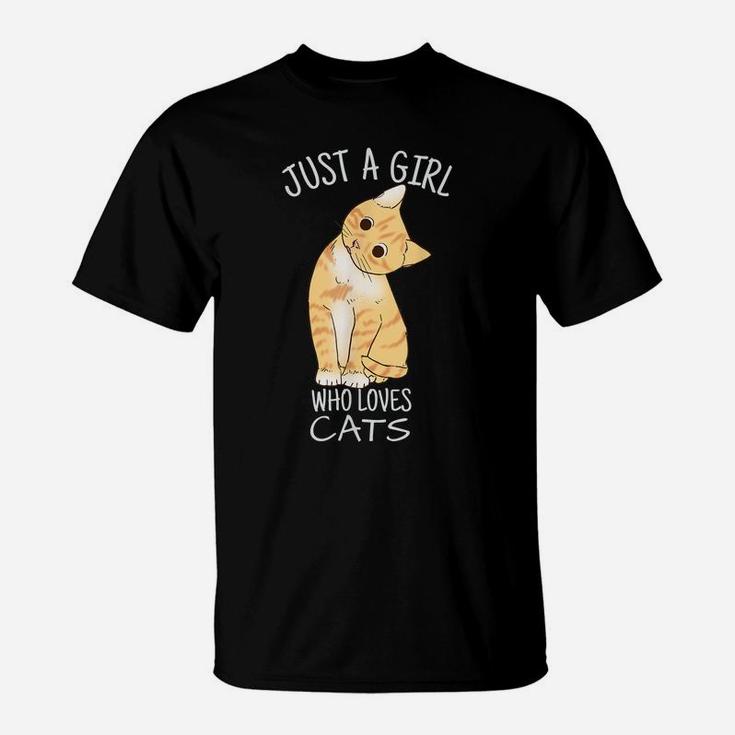 Just A Girl Who Loves Cats Gift For Cat Lover T-Shirt