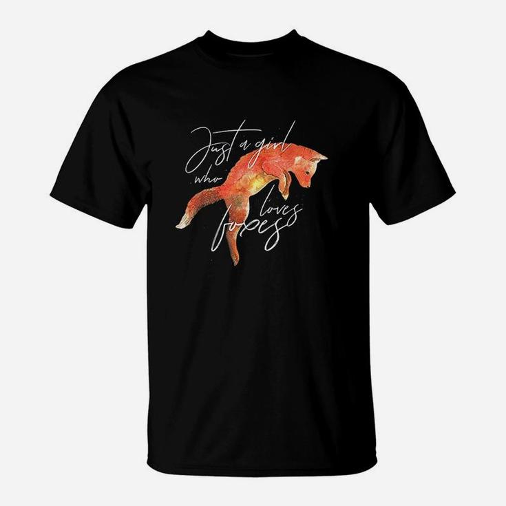 Just A Girl Who Loves Foxes Art Fox Women Gift T-Shirt
