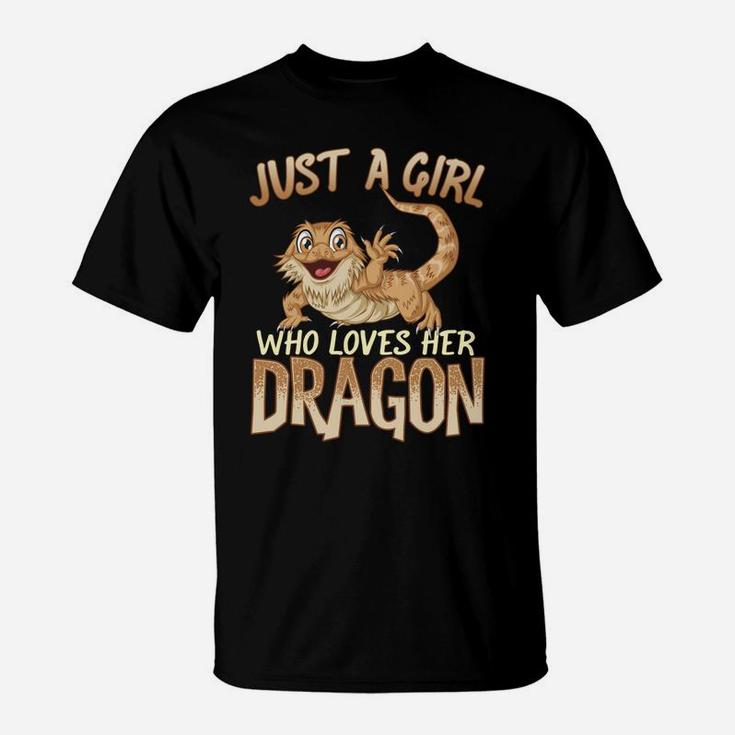 Just A Girl Who Loves Her Dragon | Bearded Dragons Girls T-Shirt