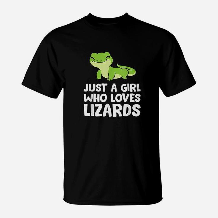 Just A Girl Who Loves Lizards Reptile Lizard Mom T-Shirt