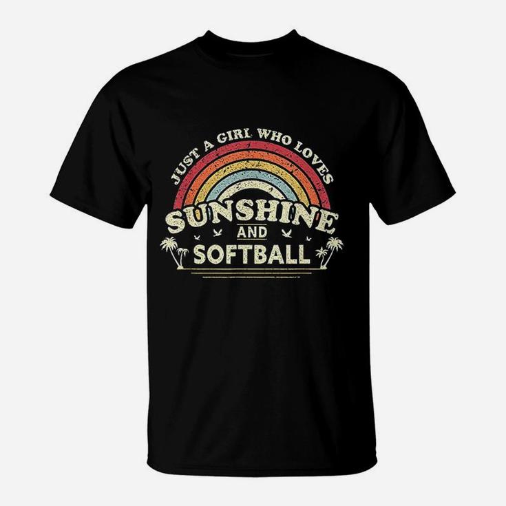 Just A Girl Who Loves Sunshine And Softball T-Shirt