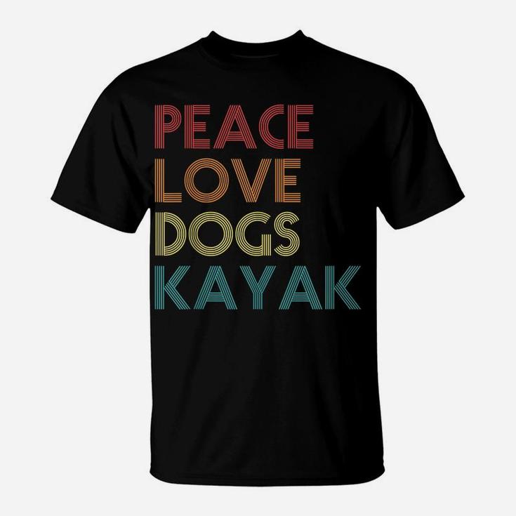 Kayaker Kayaking Apparel Kayak And Dog Lovers Vintage Retro T-Shirt