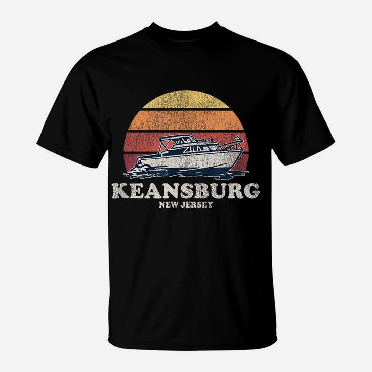 Keansburg Nj Vintage Boating 70S Retro Boat Design T-Shirt
