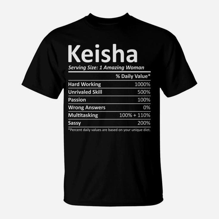 Keisha Nutrition Personalized Name Funny Christmas Gift Idea T-Shirt