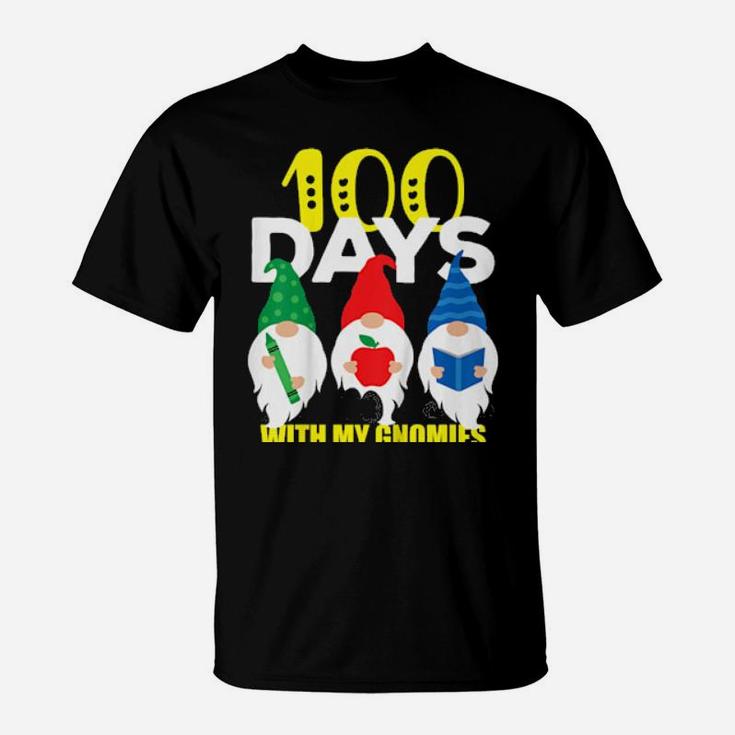 Kids 100Th Day Of School 100 Days With My Gnomies Boys Girls T-Shirt
